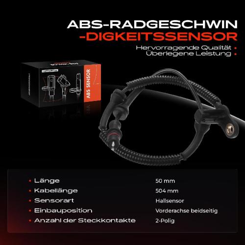 Frankberg 1x ABS Sensor Vorderachse beidseitig für Renault Master II Bus Kasten 2.2L 2.5L 3.0L 1.9L 2002-2011 Bild Frankberg 1x ABS Sensor Vorderachse beidseitig für Renault Master II Bus Kasten 2.2L 2.5L 3.0L 1.9L 2002-2011