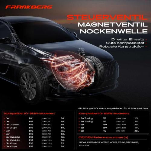 1x Steuerventil Nockenwellenverstellung für BMW 1er E81 3er E90 E91 E92 E93 5er E60 E61 Z4 Bild 1x Steuerventil Nockenwellenverstellung für BMW 1er E81 3er E90 E91 E92 E93 5er E60 E61 Z4