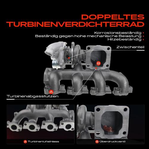 Frankberg 1x Turbolader Abgaskrümmer Einheit für Ford Transit Bus FB FC FD FS FZ Transit Kasten Pritsche/Fahrgestell FM Bild Frankberg 1x Turbolader Abgaskrümmer Einheit für Ford Transit Bus FB FC FD FS FZ Transit Kasten Pritsche/Fahrgestell FM