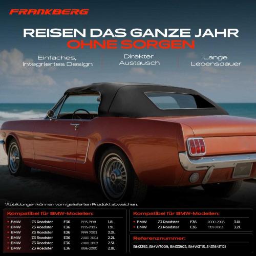 1x Cabrioverdeck Softtop Verdeckbezug für BMW Z3 Roadster E36 M3 1995-2003 Bild 1x Cabrioverdeck Softtop Verdeckbezug für BMW Z3 Roadster E36 M3 1995-2003