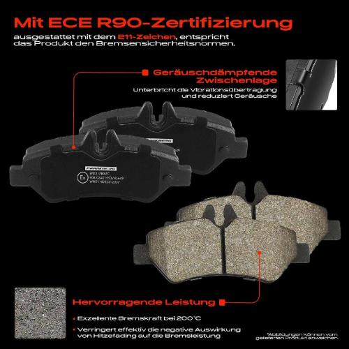 4x Bremsbeläge Hinterachse für Mercedes-Benz Sprinter 3,5-T Bus Kasten B906 2006-2019 Bild 4x Bremsbeläge Hinterachse für Mercedes-Benz Sprinter 3,5-T Bus Kasten B906 2006-2019