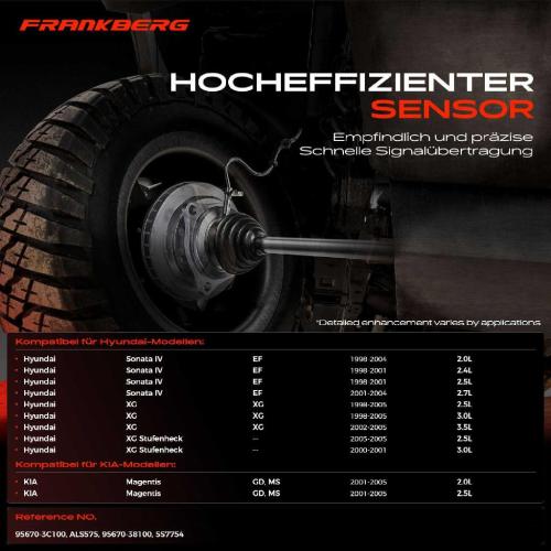 Frankberg 1x ABS Sensor Vorderachse rechts für Hyundai Sonata IV XG Stufenheck KIA Magentis 2.0L 2.4L 2.5L 1998-2005 Bild Frankberg 1x ABS Sensor Vorderachse rechts für Hyundai Sonata IV XG Stufenheck KIA Magentis 2.0L 2.4L 2.5L 1998-2005