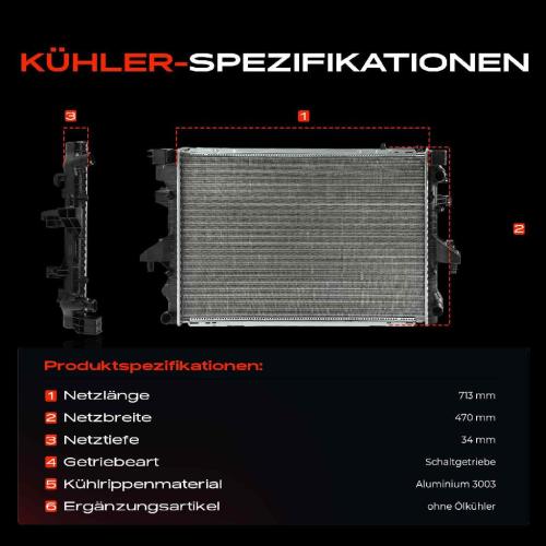 Frankberg 1x Kühler Wasserkühler Motorkühler für VW Multivan V 7E 7H Transporter V 7J 2.5L Bild Frankberg 1x Kühler Wasserkühler Motorkühler für VW Multivan V 7E 7H Transporter V 7J 2.5L
