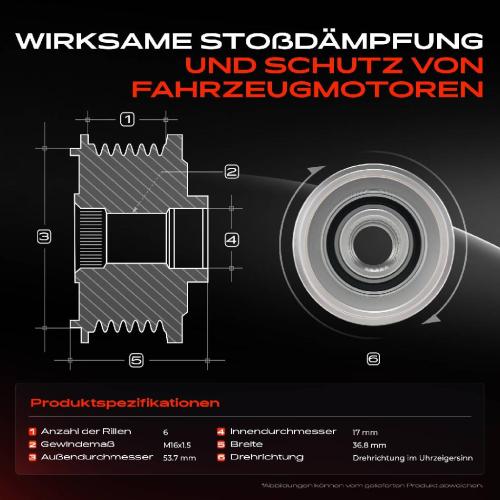 1x Generatorfreilauf Lichtmaschine für Ford Mondeo 3 Stufenheck Turnier 1.8L 2.0L Bild 1x Generatorfreilauf Lichtmaschine für Ford Mondeo 3 Stufenheck Turnier 1.8L 2.0L