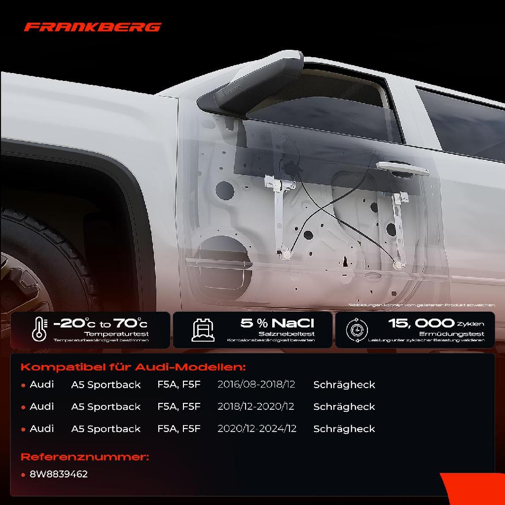 1x Fensterheber Hinten Rechts für Audi A5 F5A F5F