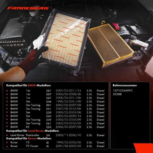 2x Luftfilter Filtereinsatz für BMW E81 E87 E46 E90 E91 E60 E61 E83 Rover Bild 2x Luftfilter Filtereinsatz für BMW E81 E87 E46 E90 E91 E60 E61 E83 Rover
