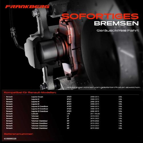 4x Bremsbeläge Vorderachse für Renault Laguna Coupe III Grandtour Latitude Talisman 2008-2025 Bild 4x Bremsbeläge Vorderachse für Renault Laguna Coupe III Grandtour Latitude Talisman 2008-2025