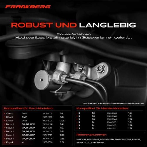 1x Hauptbremszylinder Bremszylinder für Mazda 3 BL BK Ford C-Max Focus II 2.0L Bild 1x Hauptbremszylinder Bremszylinder für Mazda 3 BL BK Ford C-Max Focus II 2.0L