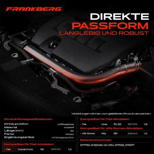 1x Kühlerschlauch Turboschlauch für Alfa Romeo Mito 955 Fiat Grande Punto 199 Linea 110 323 Bild 1x Kühlerschlauch Turboschlauch für Alfa Romeo Mito 955 Fiat Grande Punto 199 Linea 110 323