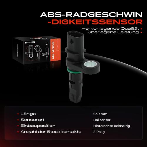 Frankberg 1x ABS Sensor Hinterachse beidseitig für Mercedes-Benz Viano W639 Vito Bus Vito/Mixto Kasten 3.2L 2003-2014 Bild Frankberg 1x ABS Sensor Hinterachse beidseitig für Mercedes-Benz Viano W639 Vito Bus Vito/Mixto Kasten 3.2L 2003-2014