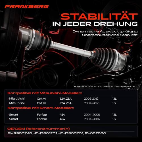 1x Antriebswelle Vorderachse Rechts für Mitsubishi Colt VI Smart Forfour Bild 1x Antriebswelle Vorderachse Rechts für Mitsubishi Colt VI Smart Forfour