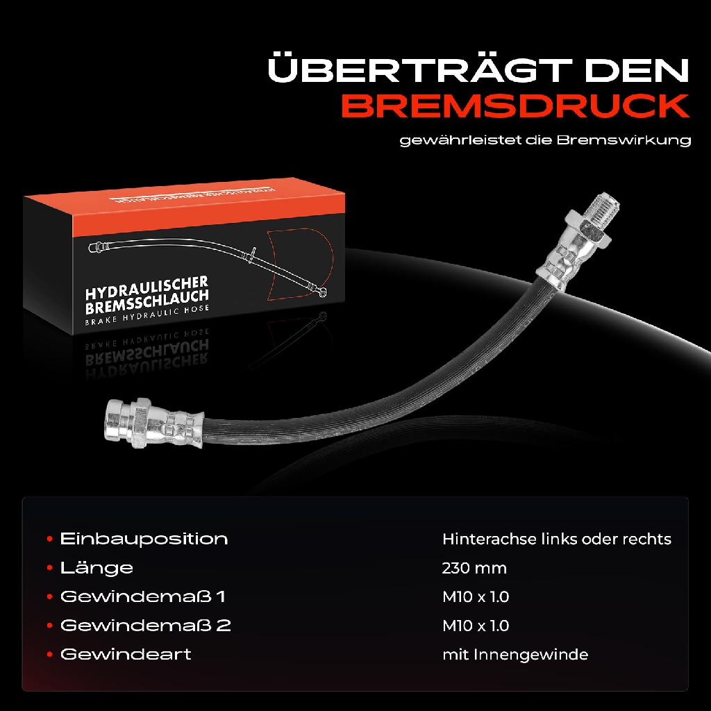 1x Bremsschlauch Bremsschläuche Hinterachse Links oder Rechts für Mitsubishi Lancer VII CS CT Outlander II CU CW