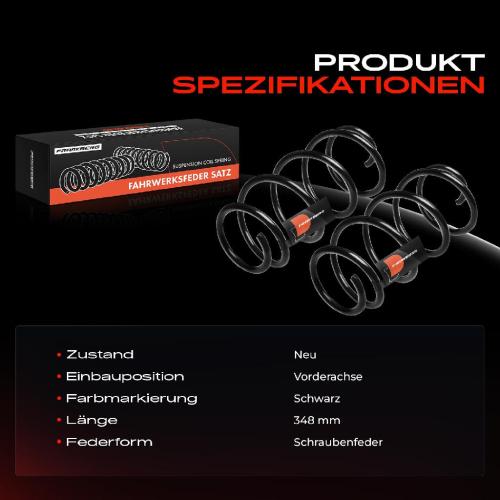 2x Fahrwerksfeder Vorderachse für VW Golf V 1K5 VI 5K1 Jetta 3 4 Skoda Octavia Bild 2x Fahrwerksfeder Vorderachse für VW Golf V 1K5 VI 5K1 Jetta 3 4 Skoda Octavia