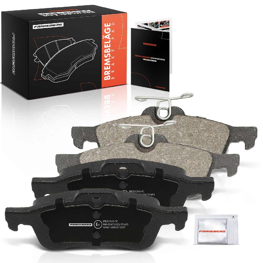 Frankberg 4x Bremsbeläge Hinterachse für Daihatsu Charade VIII Toyota Yaris Kasten/Schrägheck 2005-2025