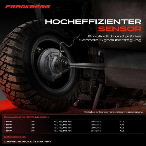 1x ABS Sensor Hinterachse beidseitig für BMW 7er F01 F02 F03 F04 3.0L 4.4L 6.0L 2008-2015 Bild 1x ABS Sensor Hinterachse beidseitig für BMW 7er F01 F02 F03 F04 3.0L 4.4L 6.0L 2008-2015