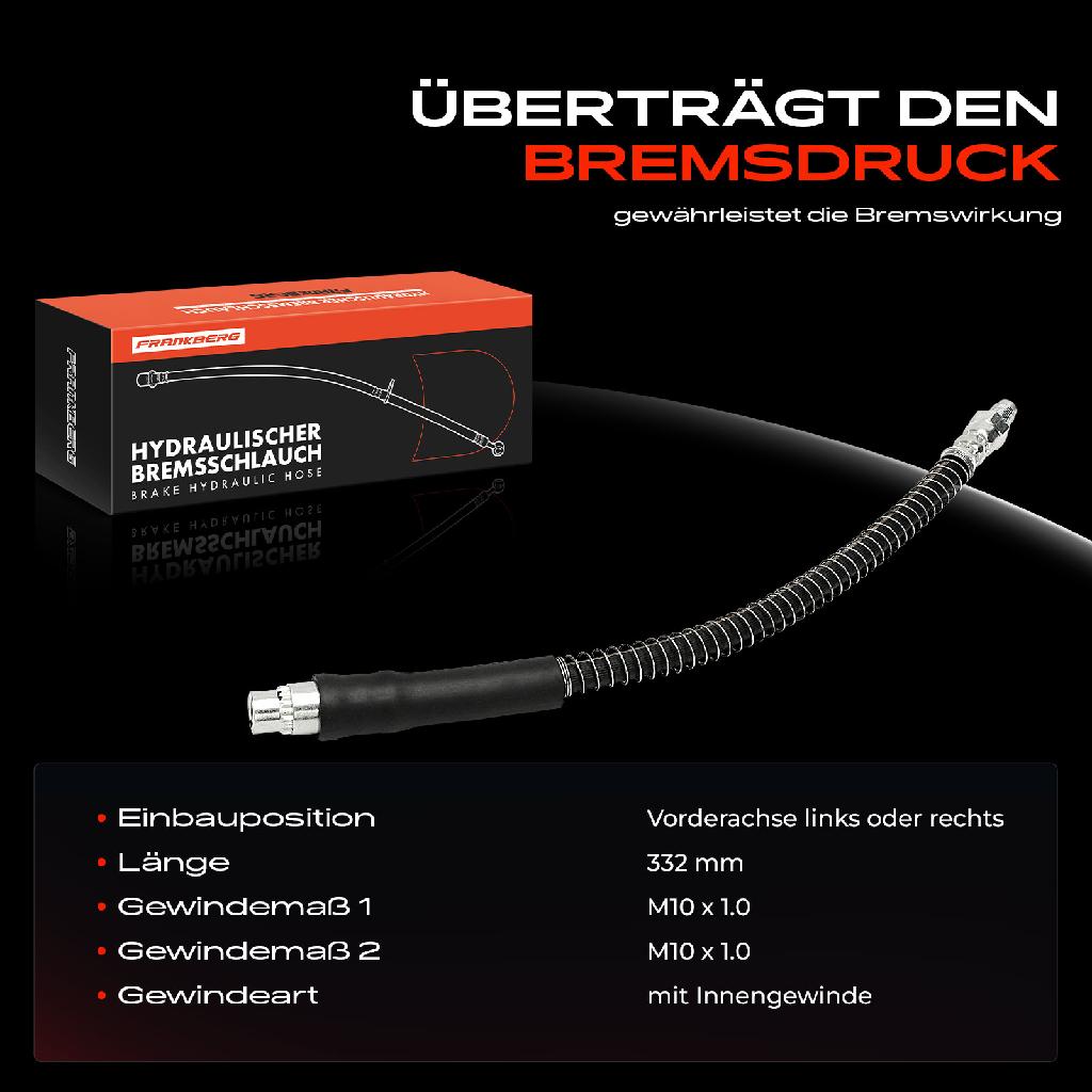 1x Bremsschlauch Bremsschläuche Vorderachse Links oder Rechts für Peugeot 206 CC 206 SW 2D 2A 206 2L