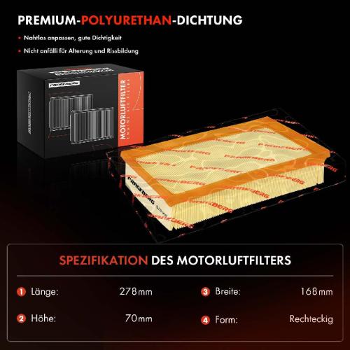 Frankberg 2x Luftfilter Filtereinsatz für Peugeot 307 3A/C 308 I 4B 3008 5008 RCZ Citroen C4 LA DS4 DS5 Bild Frankberg 2x Luftfilter Filtereinsatz für Peugeot 307 3A/C 308 I 4B 3008 5008 RCZ Citroen C4 LA DS4 DS5