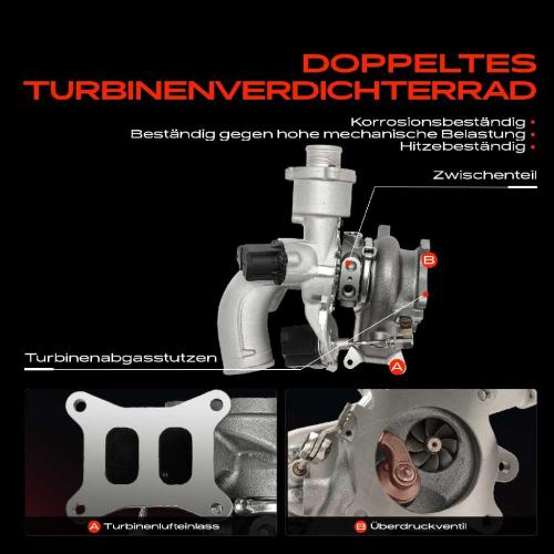 1x Abgasturbolader für Audi A4 8K2 A4 Allroad 8KH A4 Avant 8ED 8K5 A5 8T3 A5 Cabriolet 8F7 Bild 1x Abgasturbolader für Audi A4 8K2 A4 Allroad 8KH A4 Avant 8ED 8K5 A5 8T3 A5 Cabriolet 8F7