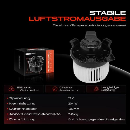 Frankberg 1x Gebläsemotor Innenraumgebläse für KIA Optima Kombi JF 2016-2021 Bild Frankberg 1x Gebläsemotor Innenraumgebläse für KIA Optima Kombi JF 2016-2021