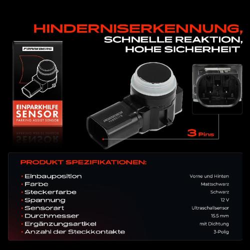 1x Parksensor PDC Sensor Vorne und Hinten für Citroën C3 SX C4 Peugeot 208 308 2008 Bild 1x Parksensor PDC Sensor Vorne und Hinten für Citroën C3 SX C4 Peugeot 208 308 2008