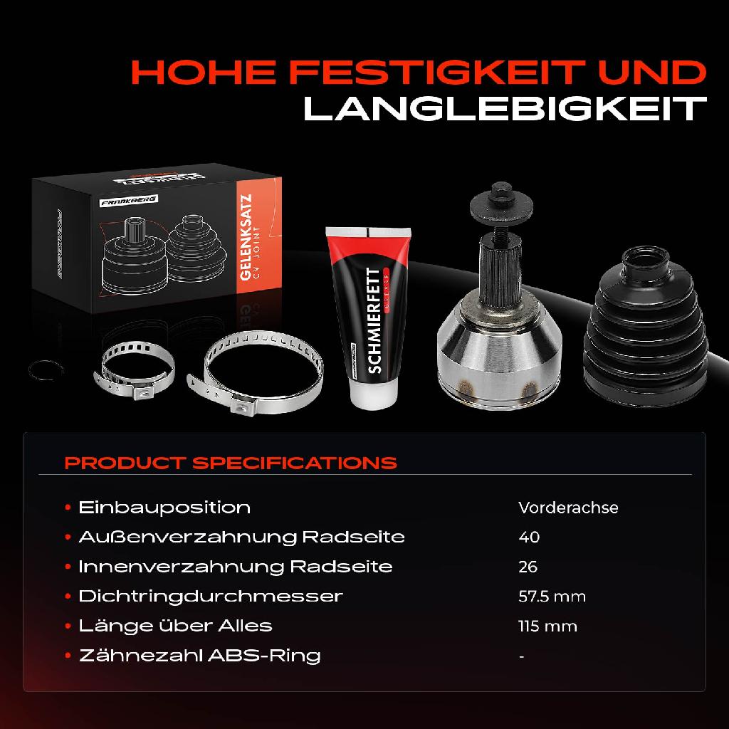 1x Antriebswelle Gelenksatz Vorderachse für Ford Galaxy Mondeo IV S-Max S60 II V60 I