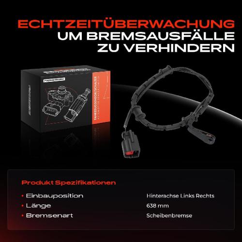 1x Warnkontakt Bremsbelagverschleiß Hinterachse für Jaguar XJ X351 2.0L 3.0L 5.0L 2009-2019 Bild 1x Warnkontakt Bremsbelagverschleiß Hinterachse für Jaguar XJ X351 2.0L 3.0L 5.0L 2009-2019