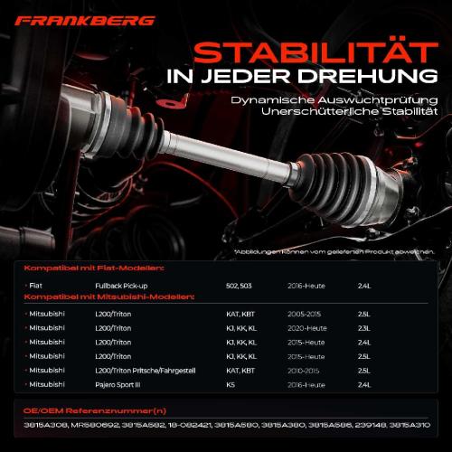 1x Antriebswelle Vorderachse Rechts für Mitsubishi L200/Triton KAT KBT Bild 1x Antriebswelle Vorderachse Rechts für Mitsubishi L200/Triton KAT KBT