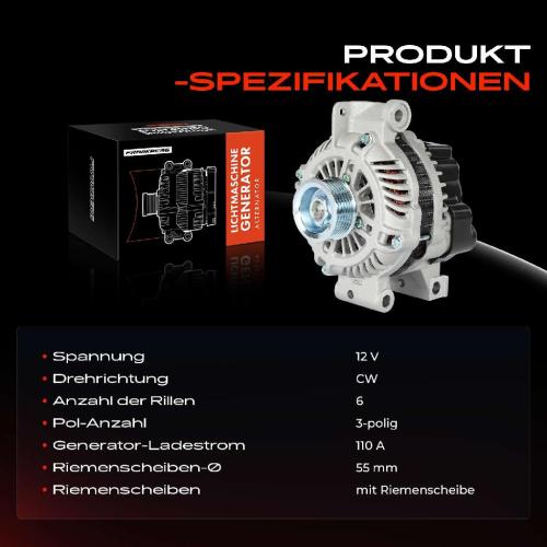 Frankberg 1x Lichtmaschine Generator für Mazda MPV II LW 2.3L 2002-2006 Bild Frankberg 1x Lichtmaschine Generator für Mazda MPV II LW 2.3L 2002-2006