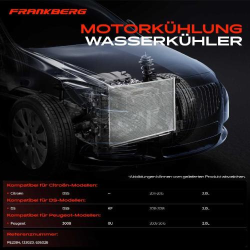 1x Kühler Wasserkühler Motorkühler für Citroën Peugeot DS Ds5 3008 2.0L 2009-2018 Bild 1x Kühler Wasserkühler Motorkühler für Citroën Peugeot DS Ds5 3008 2.0L 2009-2018