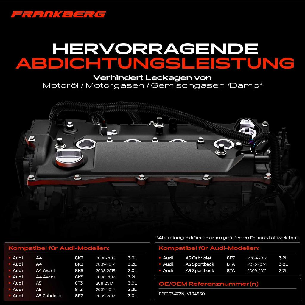 1x Ventildeckel Zylinderkopfhaube für VW Touareg Audi A4 A5 A6 A7 A8 Q5 Q7
