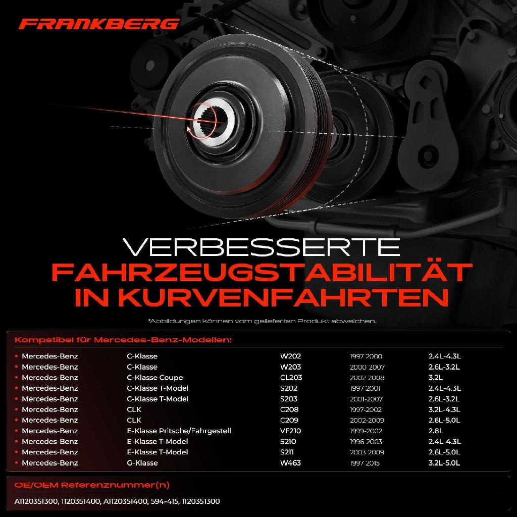1x Riemenscheibe Kurbelwelle für Mercedes-Benz E-Klasse W210 S210 W211 S211 VF210