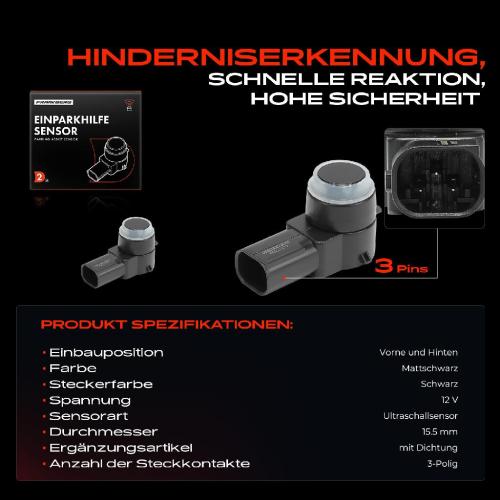 2x Parksensor PDC Sensor Vorne und Hinten für Citroën Berlingo B9 C5 Peugeot 307 308 Bild 2x Parksensor PDC Sensor Vorne und Hinten für Citroën Berlingo B9 C5 Peugeot 307 308