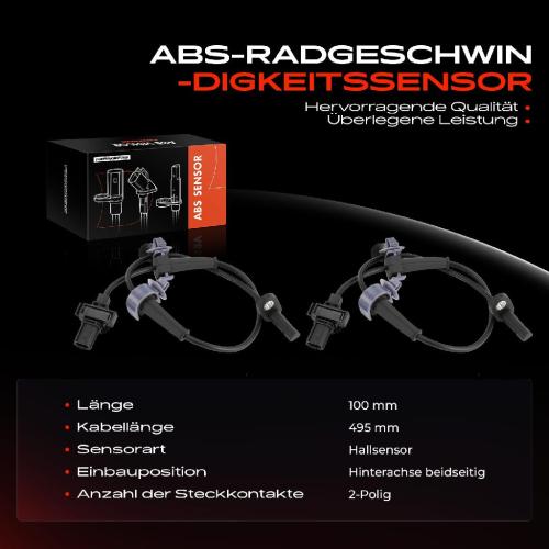 2x ABS Sensor Hinterachse beidseitig für Honda Civic IX Tourer 1.3L 1.6L 1.8L 2.2L 2012-2016 Bild 2x ABS Sensor Hinterachse beidseitig für Honda Civic IX Tourer 1.3L 1.6L 1.8L 2.2L 2012-2016