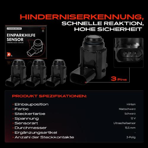 Frankberg 4x Parksensor PDC Sensor Hinten für VW Golf 5 EOS Audi Q7 Seat Toledo 3 Skoda Octavia Bild Frankberg 4x Parksensor PDC Sensor Hinten für VW Golf 5 EOS Audi Q7 Seat Toledo 3 Skoda Octavia