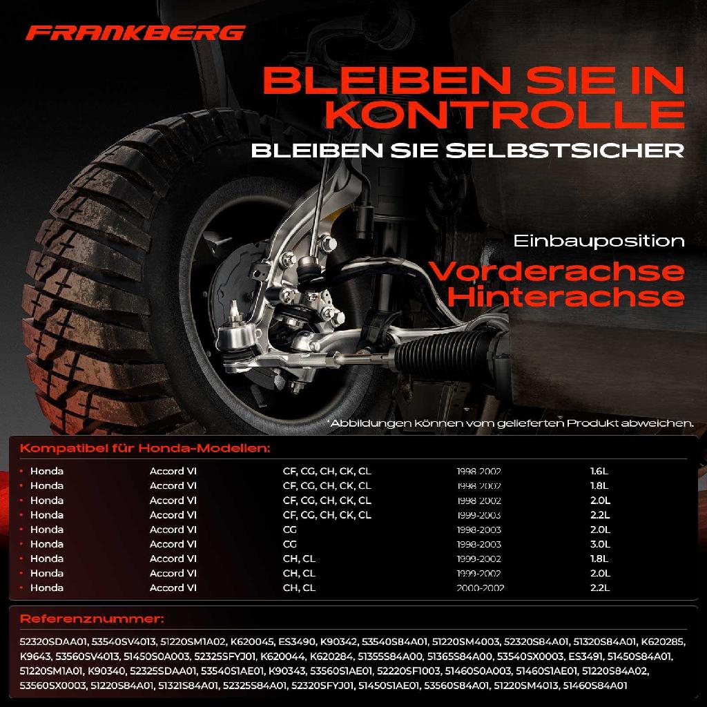 1x Querlenker Satz Vorderachse für Honda Accord VI Coupe Hatchback 1.6L 1.8L 2.0L 2.2L 3.0L 1998-2003