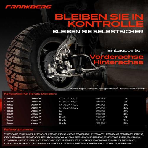 1x Querlenker Satz Vorderachse für Honda Accord VI Coupe Hatchback 1.6L 1.8L 2.0L 2.2L 3.0L 1998-2003 Bild 1x Querlenker Satz Vorderachse für Honda Accord VI Coupe Hatchback 1.6L 1.8L 2.0L 2.2L 3.0L 1998-2003