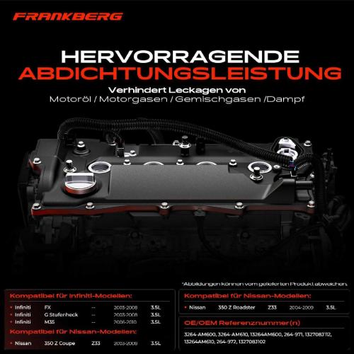 2x Ventildeckel Zylinderkopfhaube für Infiniti FX35 G35 M35 Nissan 350 Z Z33 3.5L Bild 2x Ventildeckel Zylinderkopfhaube für Infiniti FX35 G35 M35 Nissan 350 Z Z33 3.5L