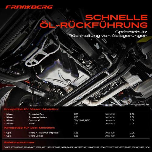 Frankberg 1x Ölwanne Motorölwanne für Nissan Primastar X-Trail T31 Opel Vivaro Renault Grand Scénic 2.0L Bild Frankberg 1x Ölwanne Motorölwanne für Nissan Primastar X-Trail T31 Opel Vivaro Renault Grand Scénic 2.0L