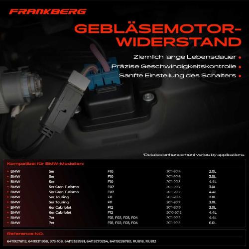 1x Widerstand Vorwiderstand Gebläsemotor für BMW 5er F07 F10 F18 F11 6er F12 7er Bild 1x Widerstand Vorwiderstand Gebläsemotor für BMW 5er F07 F10 F18 F11 6er F12 7er