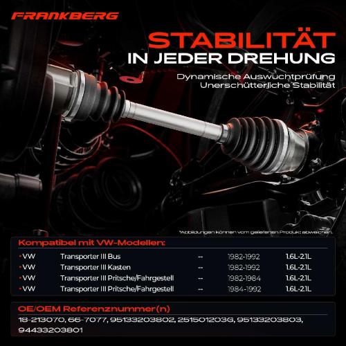 1x Antriebswelle Hinterachse Links oder Rechts für VW Transporter III 1982-1992 Bild 1x Antriebswelle Hinterachse Links oder Rechts für VW Transporter III 1982-1992