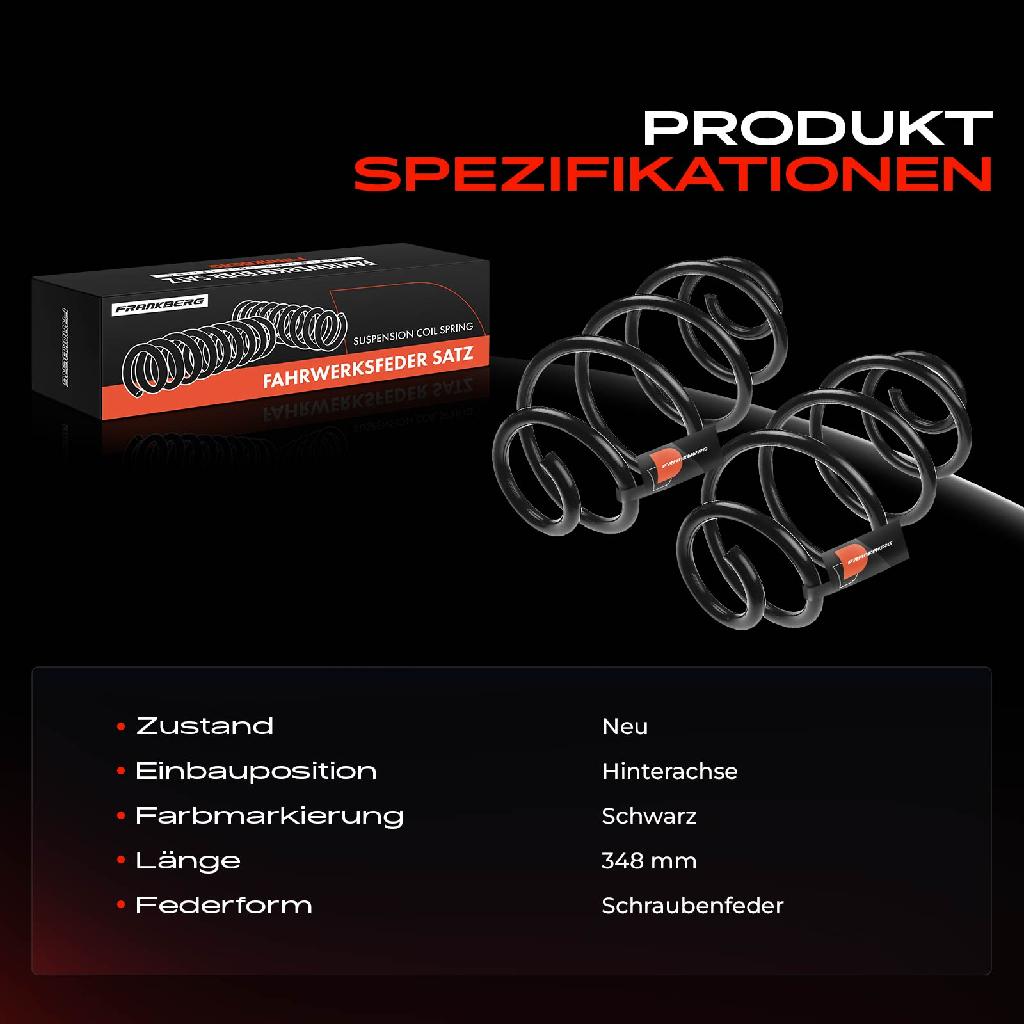 2x Fahrwerksfeder Hinterachse für Fiat Doblo Cargo 263 Opel Combo Kasten/MPV X12 Bj ab 2010