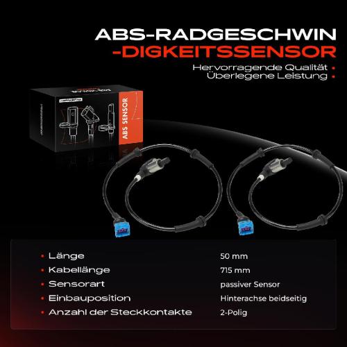2x ABS Sensor Hinterachse beidseitig für Citroën Saxo Peugeot 106 II Van 1.0L 1.1L 1.4L 1.5L 1.6L 1996-2003 Bild 2x ABS Sensor Hinterachse beidseitig für Citroën Saxo Peugeot 106 II Van 1.0L 1.1L 1.4L 1.5L 1.6L 1996-2003