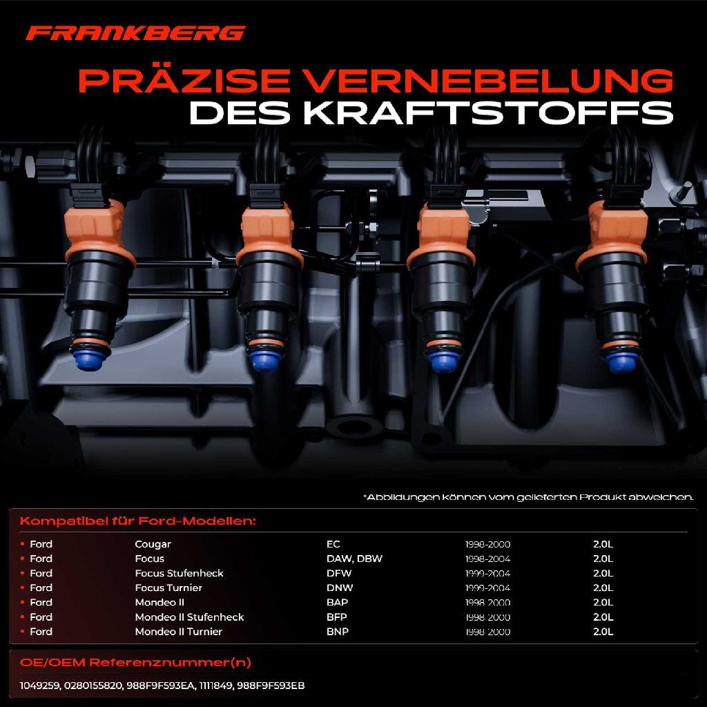4x Einspritzventil Einspritzdüse für Ford Cougar Focus Mondeo II 2.0L 1998-2004
