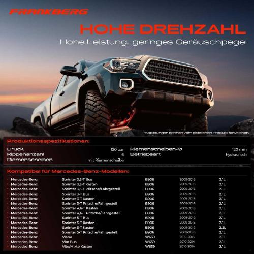 Frankberg 1x Servopumpe hydraulisch für Mercedes-Benz Sprinter 906 Viano Vito W639 Bild Frankberg 1x Servopumpe hydraulisch für Mercedes-Benz Sprinter 906 Viano Vito W639