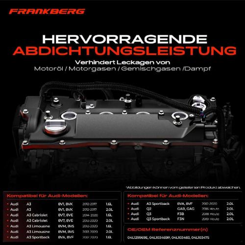 1x Ventildeckel Zylinderkopfhaube für VW Golf VII Passat Tiguan Audi A3 8V Q2 Q3 TT Bild 1x Ventildeckel Zylinderkopfhaube für VW Golf VII Passat Tiguan Audi A3 8V Q2 Q3 TT