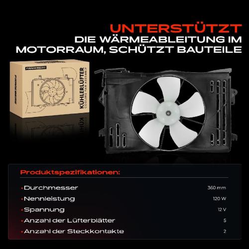 Frankberg 1x Motorkühller Einfachlüfter mit Kühlerlüfterrahmen Toyota Corolla E11 E12 1.4L 1.6L 1.9L Bild Frankberg 1x Motorkühller Einfachlüfter mit Kühlerlüfterrahmen Toyota Corolla E11 E12 1.4L 1.6L 1.9L