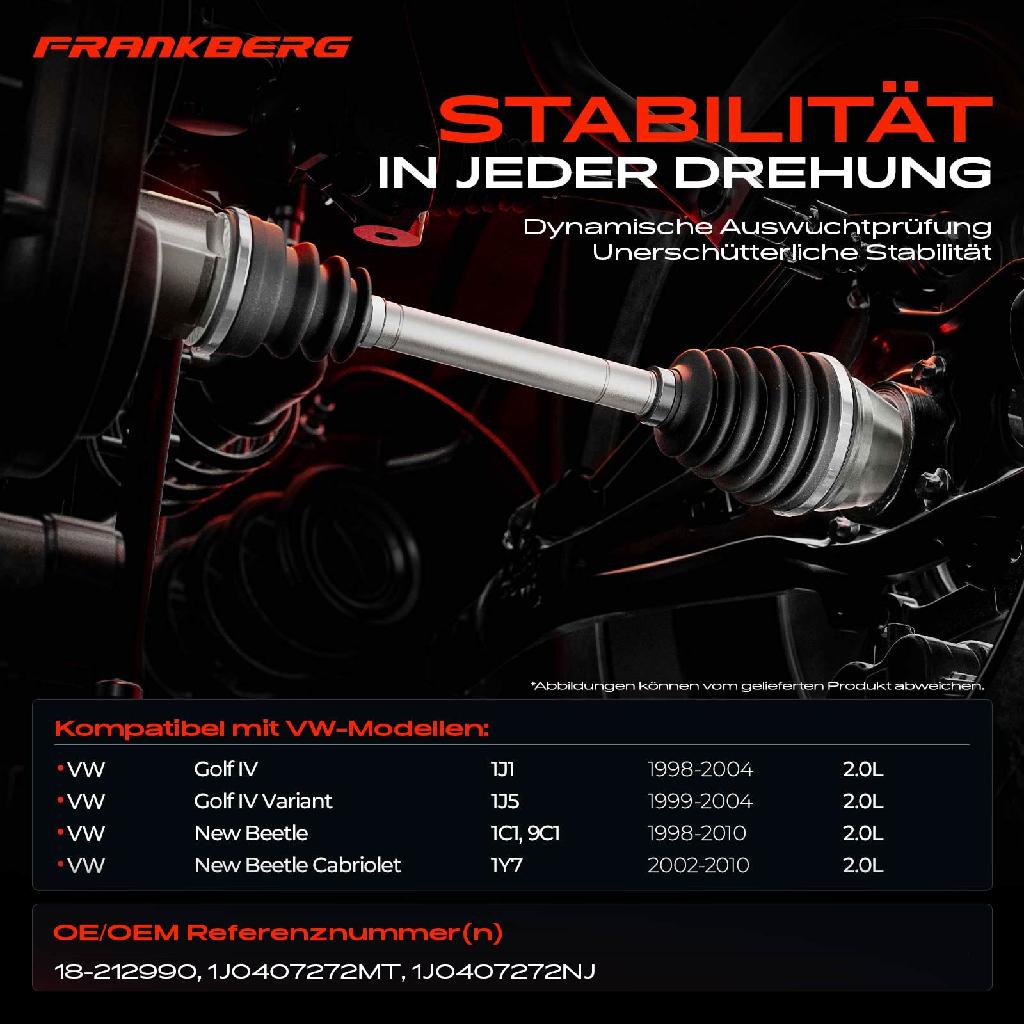 1x Antriebswelle Vorderachse Rechts für VW Golf IV 1J1 New Beetle 1C1 9C1 2.0L