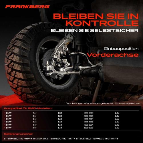 Frankberg 1x Querlenker Satz Vorderachse für BMW 5er E39 5er Touring 2.0L 2.2L 2.5L 2.8L 2.9L 3.0L 1995-2004 Bild Frankberg 1x Querlenker Satz Vorderachse für BMW 5er E39 5er Touring 2.0L 2.2L 2.5L 2.8L 2.9L 3.0L 1995-2004