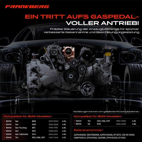 Frankberg 1x Drosselklappe Drosselklappenstutzen für BMW 5er E60 E61 6er E63 7er X5 E70 4.0L 4.8L 2005-2010 Bild Frankberg 1x Drosselklappe Drosselklappenstutzen für BMW 5er E60 E61 6er E63 7er X5 E70 4.0L 4.8L 2005-2010