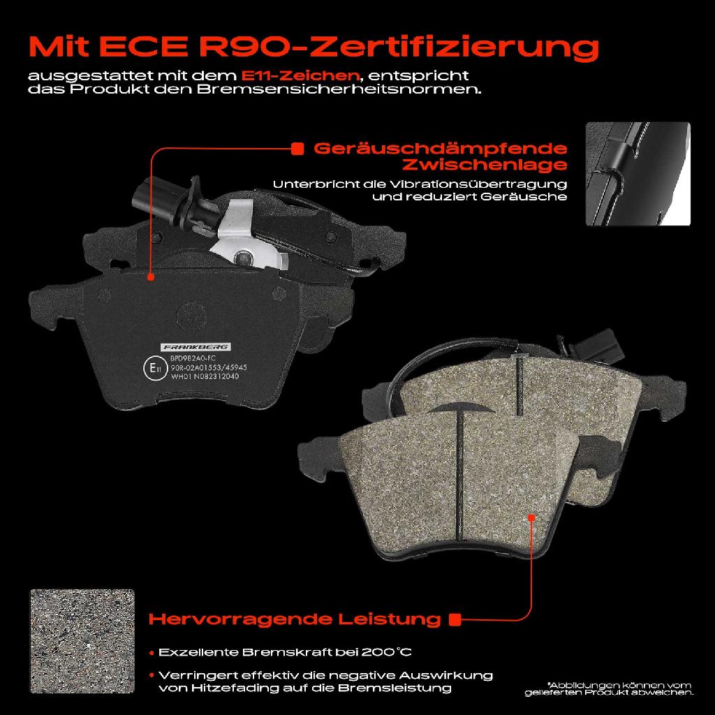 4x Bremsbeläge Vorderachse für VW Sharan Ford Galaxy WGR Seat Alhambra Van 1995-2010